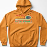 Pickleball Gildan Fleece Hoodie, Life Is Good Pickleball Makes It Better, Retro Graphic Court Pullover thumbnail 9