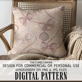 Coquette Pearls & Bows Seamless Digital Pattern Size Bundle Png thumbnail 5