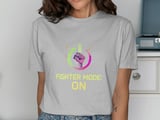 Cancer fighting t-shirt, Fighter Mode ON, Power Fist TShirt, Cancer Awareness tee, Strength Symbol shirt, Motivational Tee, Gift For thumbnail 3