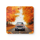 Grand Wagoneer Autumn Drive Corkwood Coaster Set, Fall Vibes, The Waggy, Car Lover Gift, USA Made thumbnail 4