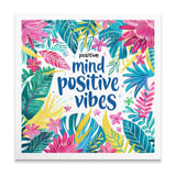 Positive Vibes Canvas Wrap, Motivational Wall Decor, Floral Art, Tropical Leaves, Home Decor, Inspiring Gift, Positive Mind Wall Art thumbnail 6