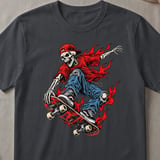 Flaming Skater Skeleton Tee thumbnail 1