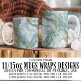 Blue Gold Marble Tumbler Digital, Watercolor Backgrounds, Floral Papers, Junk Journal Pages, Printable PNG, Scrapbooking Paper thumbnail 4