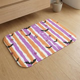 Halloween Shower Curtain and Bath Mat, Spooky Bats and Stripes Bathroom Decor, Cute Pastel Goth Bathroom Set, Retro Whimsigoth Housewarming thumbnail 9