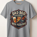 Dad Bod Powered By Beer Pizza BBQ T-Shirt | Funny Father's Day Gift for Him | Grill Master Vintage Graphic Tee | Husband Birthday Shirt thumbnail 9