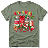Silent Night Nurse Christmas Tee thumbnail 2