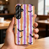 Spooky Cute Bat & Star Phone Case | Pastel Goth Halloween Striped Tote Bag | Y2K Grunge Aesthetic Fall Accessory thumbnail 17