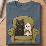 Gamer Ghost and Cat Tee thumbnail 3