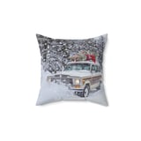Grand Wagoneer Pillows, Waggy in Snow, Christmas Tree, Pillows and Pillow Cases, Winter Holiday Decor, Car Art, Automotive Gift, Cozy Decor thumbnail 3