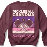 Pickleball Gildan Crewneck Sweatshirt, Pickleball Grandma Like A Regular Grandma Only Way Cooler, Court Warm Up thumbnail 3