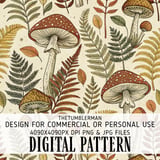 Whimsical Mushroom Forest Digital Pattern Size Bundle Png thumbnail 2