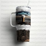 40oz Tumbler Sublimation Design, Classic Car GTO Distressed Seamless PNG, Tapered Wrap Digital Download + Coasters thumbnail 11
