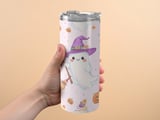 Personalized Halloween Tumbler, Cute Ghost Witch Design, Halloween Cup, Spooky Tumbler, Witch Tumbler, Add Your Name, Custom Halloween Gifts thumbnail 3