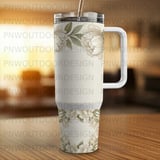 40oz Tumbler Wrap Sublimation Design, Digital Download, Seamless Distressed Peony Floral PNG, Tapered Luxury Flowers, Free Car Coasters thumbnail 6