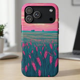 Pink Sunset Wheat Field MagSafe® Phone Case thumbnail 3