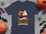 Witchy On The Wind Broom Prefer A Boom Sailing Witch Ocean Graphic Crewneck Sweatshirts thumbnail 3