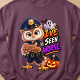 I've Seen Worse Officer Hoot the Owl Sweatshirt thumbnail 6