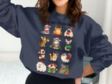 12 Cats of Christmas Breeds Illustrated Xmas Graphic Print Standard T-Shirts for Cat Lovers thumbnail 10