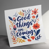 Good Things Are Coming Canvas Wrap, Floral Wall Decor, Positive Affirmation Art, Motivational Wall Art, Home Decor, Gifts for Her thumbnail 7