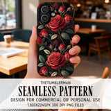 Red Roses Tumbler Design, Floral Digital Paper, Watercolor Flower Backgrounds, Junk Journal Pages, Printable Tumbler Png, Scrapbooking Paper thumbnail 6