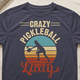 Pickleball Sport-Tek Performance Tee, Crazy Pickleball Lady Silhouette, Moisture-Wicking Court Apparel thumbnail 9