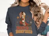 Boots & Bonfires Tee or Sweatshirt, Faux Patchwork Design thumbnail 17