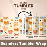 Digital Breakfast Pattern, Pancakes, Eggs, Toast, Cereal, Kawaii Food, Digital Bundle, Seamless Pattern, Digital Paper, Clipart, Commercial thumbnail 9