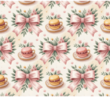 Digital Macaron Pattern, Pink Bows Clipart, Watercolor Food Digital, Seamless Pattern, Planner Clipart, Digital Bundle Pattern, Commercial thumbnail 8