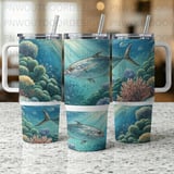 Game Fish 40oz Tumbler Sublimation Wrap, Marine Life Ocean Fishing Digital Design, Seamless Fish Tumbler Wrap Download thumbnail 10