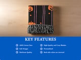 Halloween Jack O'Lantern Woven Blanket, Spooky Cute Pink Stripe Velveteen Blanket, Y2K Aesthetic Throw Pillow Decor Gift thumbnail 13