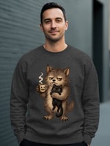 Grumpy Werewolf Coffee Cat Tee or Sweatshirt thumbnail 15
