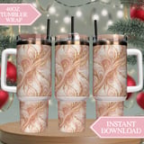 Pink Marble Gold Tumbler Design, Watercolor Flower Digital Paper, Floral Junk Journal, Printable Tumbler PNG, Scrapbooking Paper Digital thumbnail 8