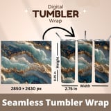 20 oz Skinny Tumbler Wrap Sublimation Design, Gold Marble Tumbler Digital, Straight and Tapered Wrap png, Abstract Tumbler thumbnail 5