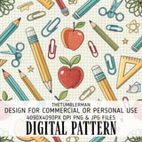 Whimsical Academia Digital Seamless Pattern Size Bundle Png thumbnail 2