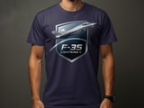 F-35 Lightning II Shirt, Stealth Fighter Jet T-Shirt, Military Aviation Graphic Tee, Air Force Pilot Crest Top, Aviation Enthusiast Gift thumbnail 3