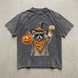 Witchy Iced Coffee Raccoon T-Shirt thumbnail 2