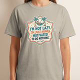 Funny Highly Motivated To Do Nothing T-Shirt, Relaxed Palm Tree Hammock Tee, Humorous Vacation Vibe Retro Shirt Gift thumbnail 4