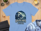 Sailing Ghost Lighthouse Crewneck Sweatshirts Nautical Phantom Ship Night Ocean Wave Graphic Print thumbnail 1