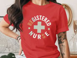 Retro Registered Nurse T-Shirt: Vintage Medical Cross, RN Staff Tee thumbnail 1