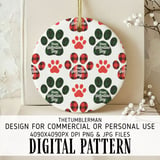 Digital Bundle Pattern, Valentine Paw Prints, Dog Paw, Seamless Pattern, Digital Paper, Fabric Design, Valentine Pattern, Digital Download thumbnail 3