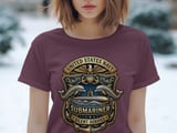 US Navy Submariner Silent Service T-Shirt | Patriotic Military Veteran Apparel, Faux Gold Emblem Naval Pride Tee Gift thumbnail 2