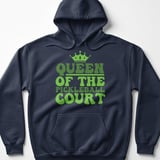 Pickleball Gildan Fleece Hoodie, Queen of the Pickleball Court, Retro Athletic Winter Court Pullover thumbnail 6