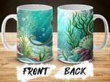 Seahorse Ocean Scene Sublimation Wrap Digital Design for 11oz and 15oz Mugs | Whimsical Marine Life Underwater Art Coastal Mug Design Gift thumbnail 9