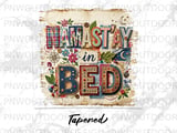 Namast'ay in Bed Tumbler Sublimation PNG Digital Download, Cozy Boho Shabby Chic Scrapbook 20oz Straight Tapered Design File thumbnail 9