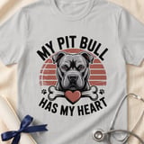 My Pit Bull Has My Heart Tee | Pit Bull Lover Shirt | Pittie Mom Gift | Dog Lover Apparel thumbnail 7