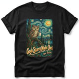 Gogh Starry Night Owl ~ Comfort Colors Premium Tee thumbnail 1