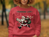 Running Late For Mahjong Christmas Print, Retro Santa Claus Holiday Art, Funny Mahjong Player Gift, Game Night Graphic Holiday Decor thumbnail 9