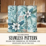 Winter Floral Tumbler Digital, Watercolor Flower Backgrounds, Printable Tumbler Png, Junk Journal Paper, Scrapbooking Paper, Colorful Papers thumbnail 2