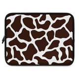 Cute Cow Print Laptop Sleeve, Brown White Spotted Bovine Aesthetic Accessory Pouch, Farm Animal Tech Case, Unique Gift thumbnail 6