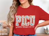 PICU Pediatric Intensive Care Unit Floral T-Shirt: Retro Nurse Design thumbnail 7